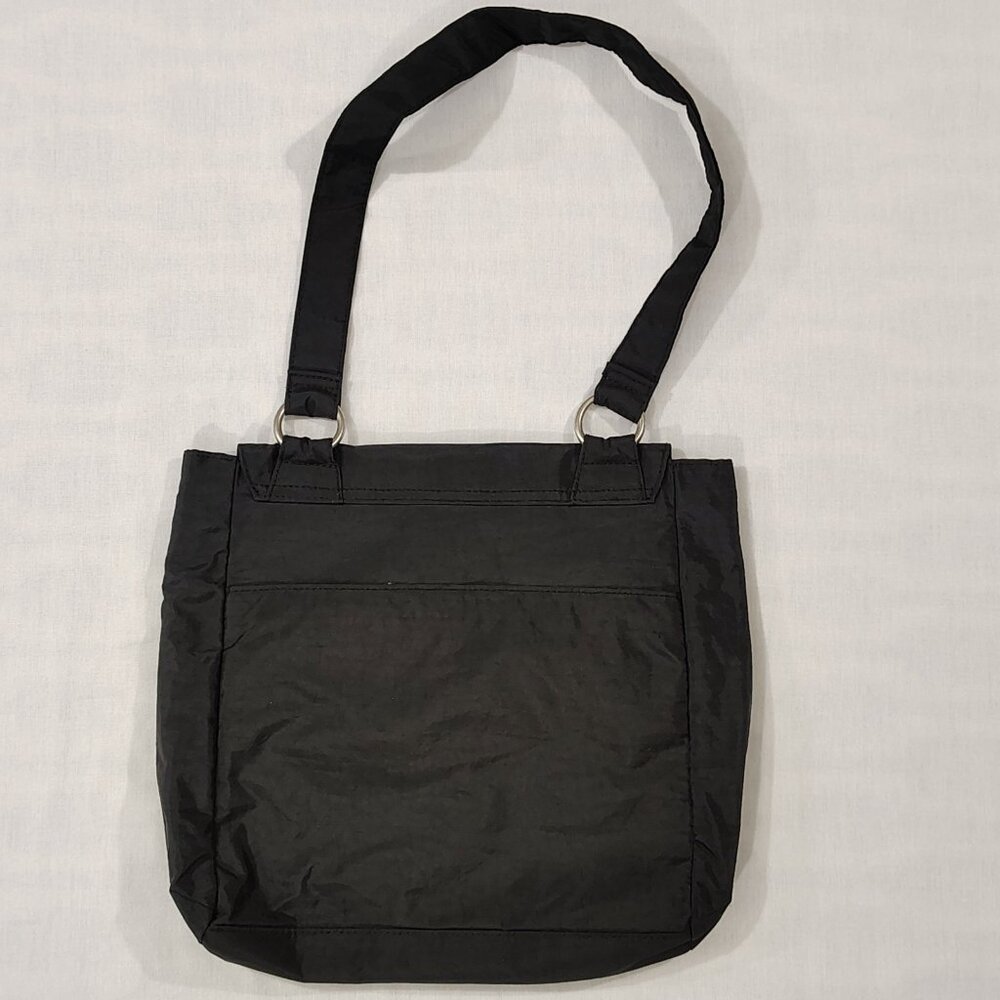 BAGGALLINI Studded Shoulder Tote Handbag Black Nylon Purse Light Weight Pockets - Picture 4 of 16